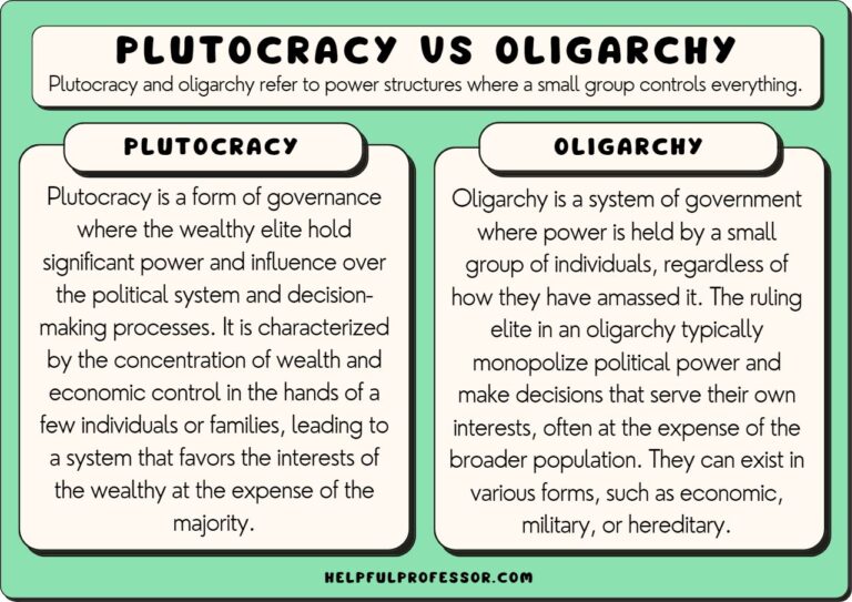 Plutocracy Vs Oligarchy Similarities And Differences 2025 