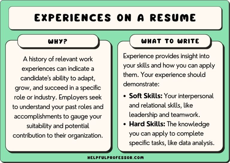 70 resume experience examples Copy - Resume Experience Examples 768x543