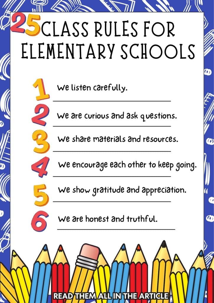 class rules for elementary schools