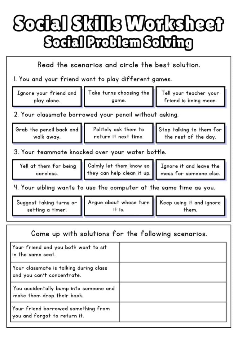 Free Social Skills Worksheets (2025) Free Social Skills Worksheets (2025)