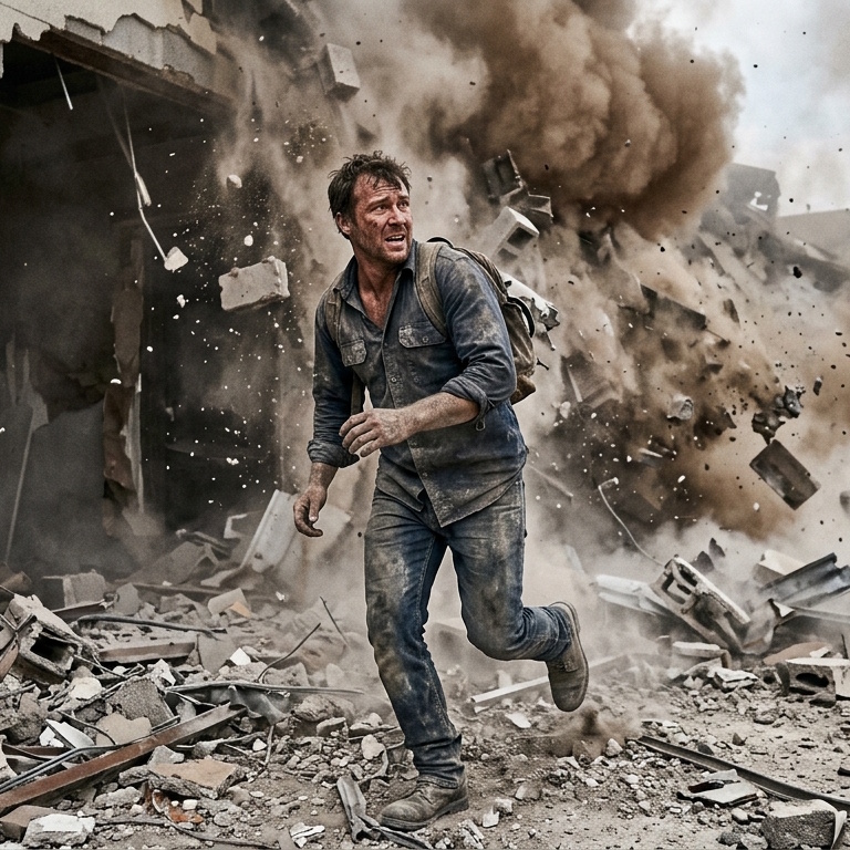 5. Escaping a collapsing building at the last second