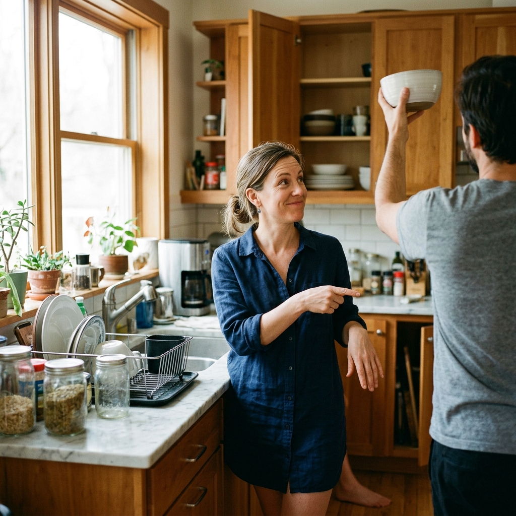 8. Has a “system” for the kitchen that no one else understands