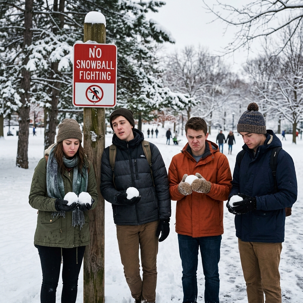 1. No snowball fights.