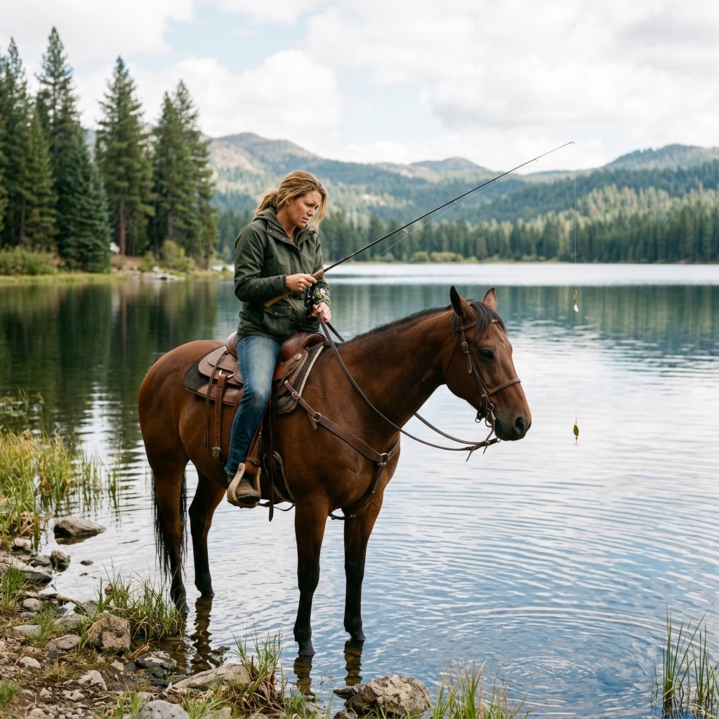 13. No fishing from horse.