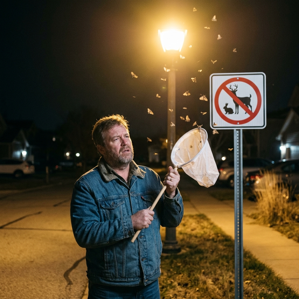 15. Moths hunted under lights.