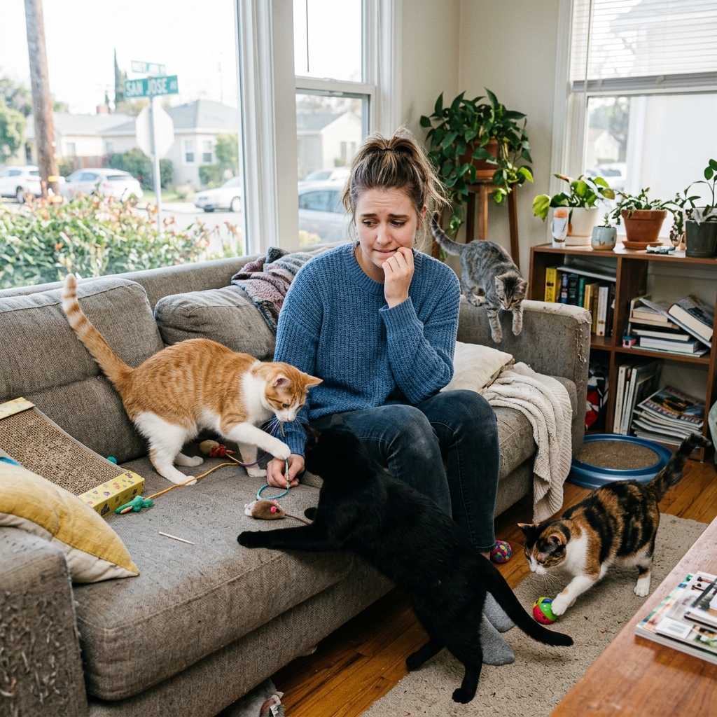 17. No more than three cats.