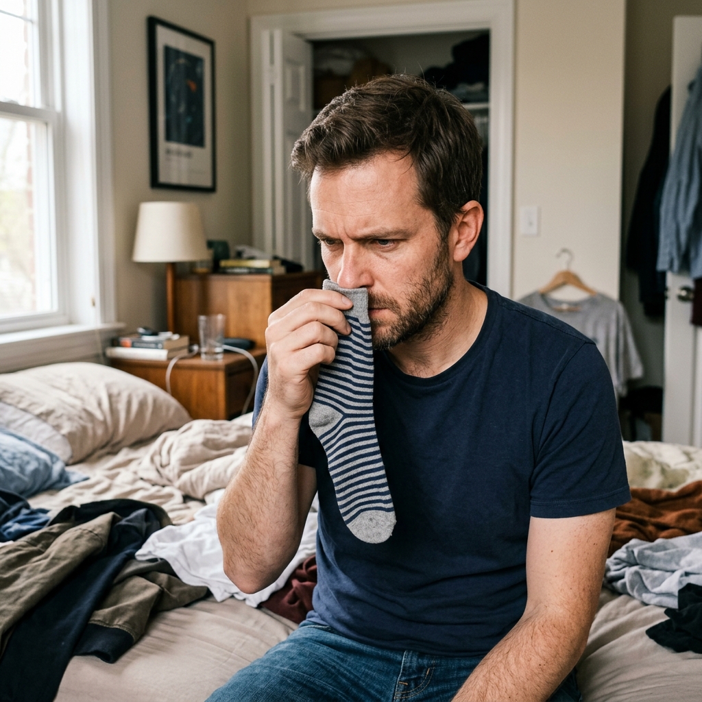 25. Smells their own socks to gauge "wearability"