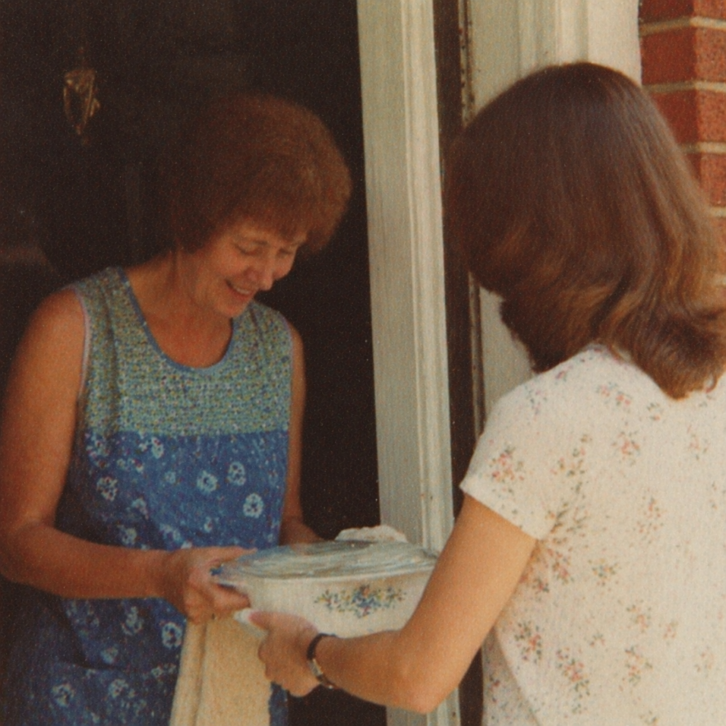 bringing food to neighbor