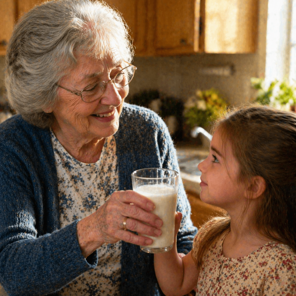 girl drinking milk