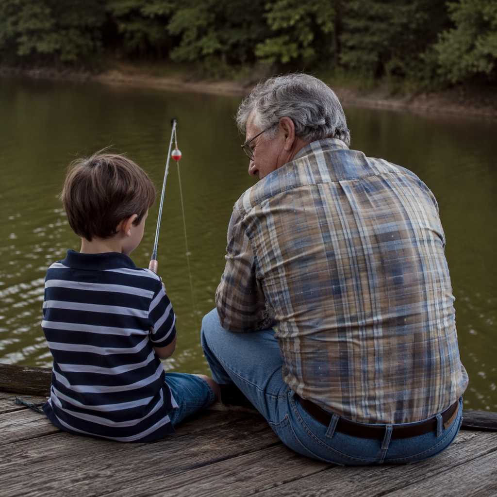 grandson fishing