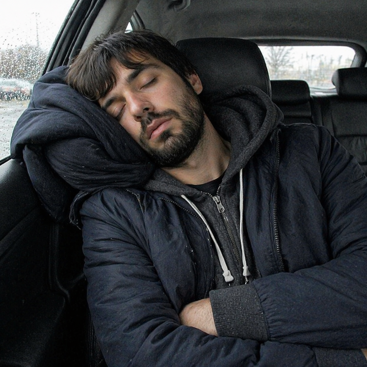 7. No sleeping in car.