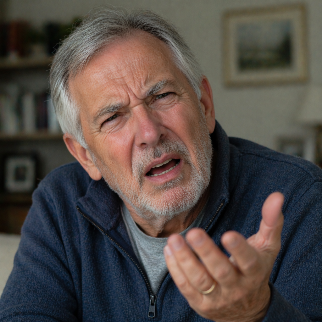 man thinking something is ridiculous