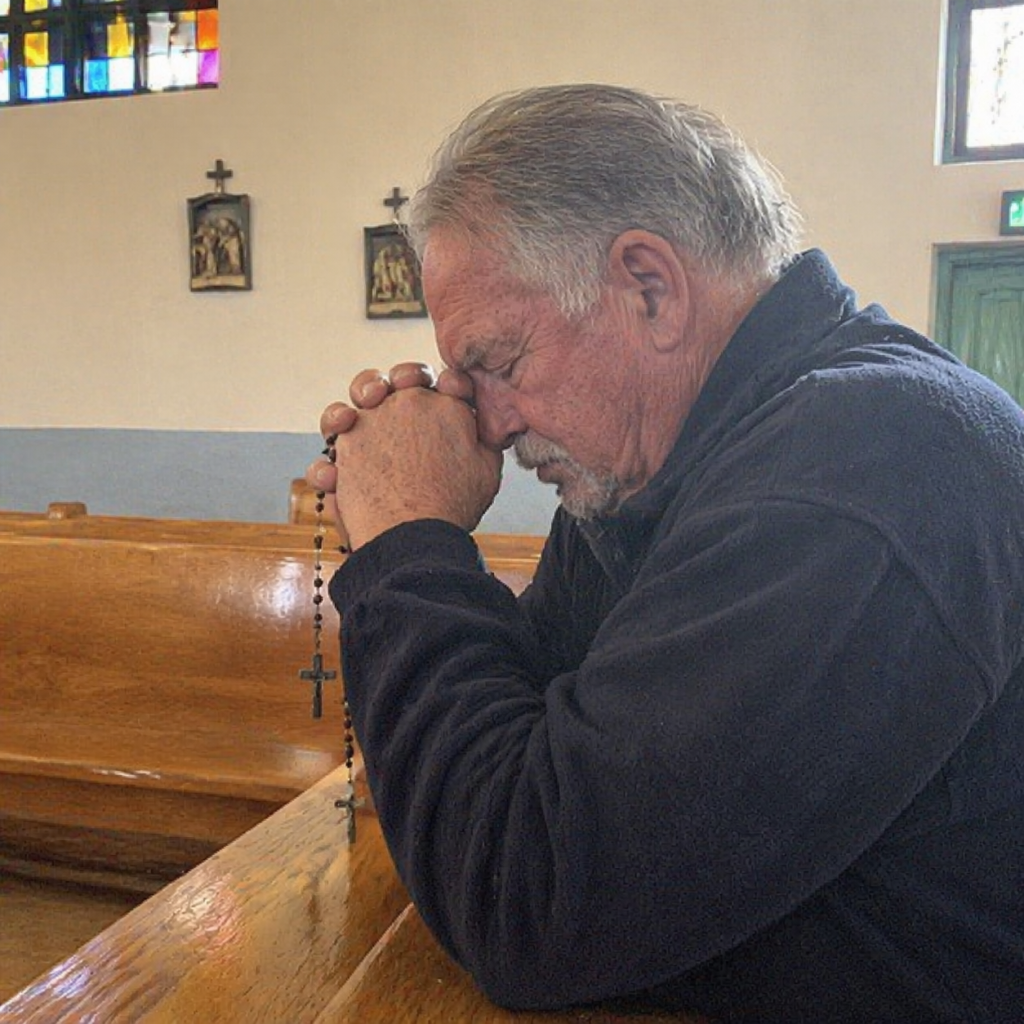 many praying in church