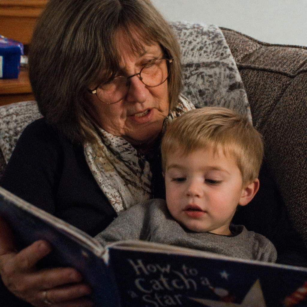 reading a book together