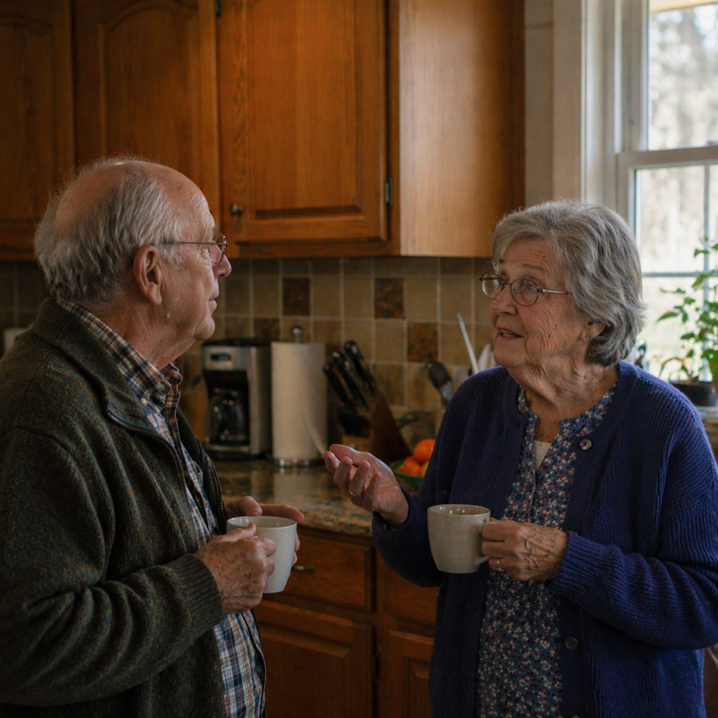 retirees in conversation
