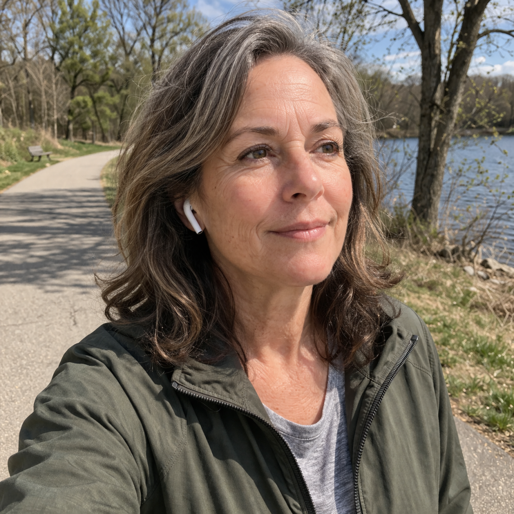 walking with earbuds