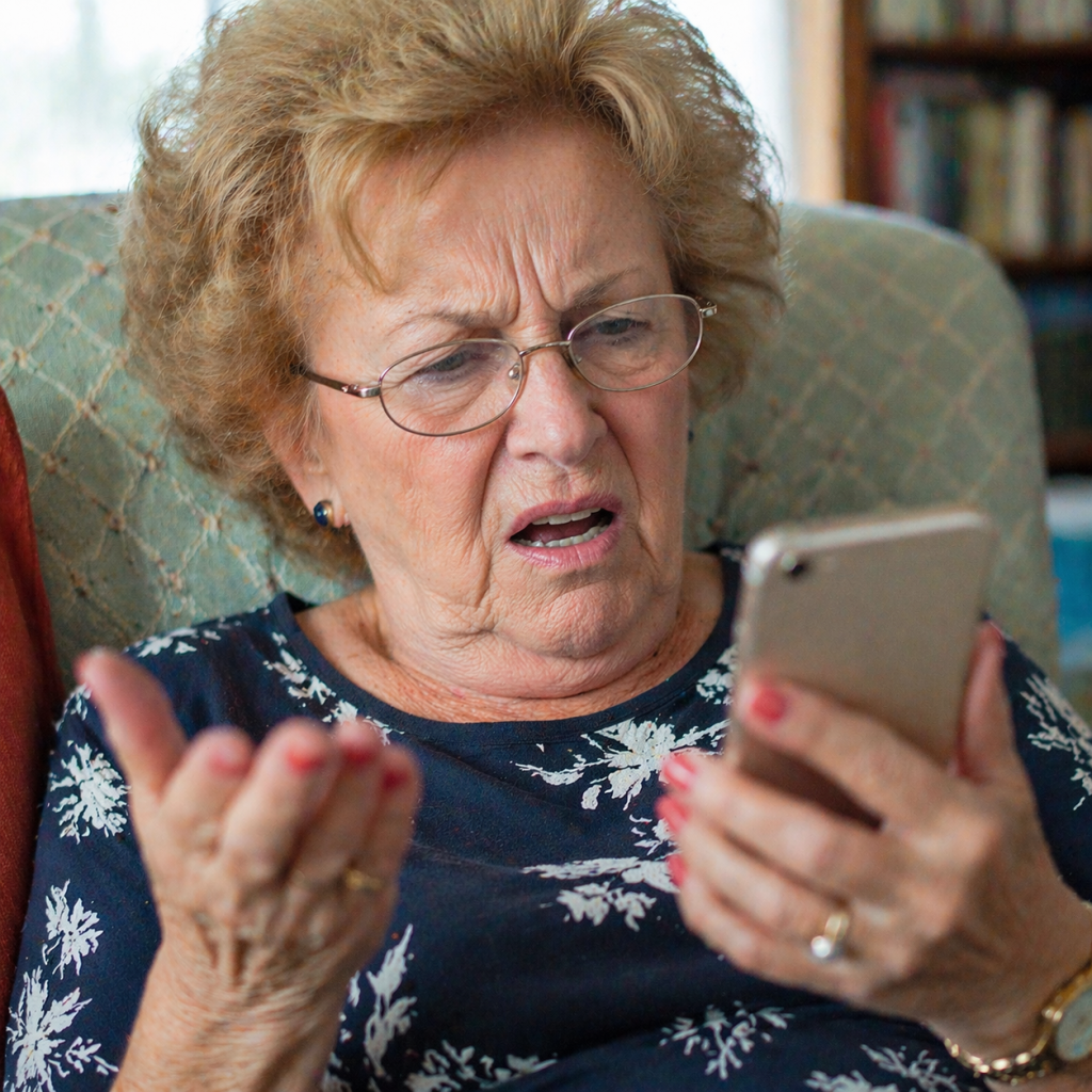 woman on the phone looking perplexed