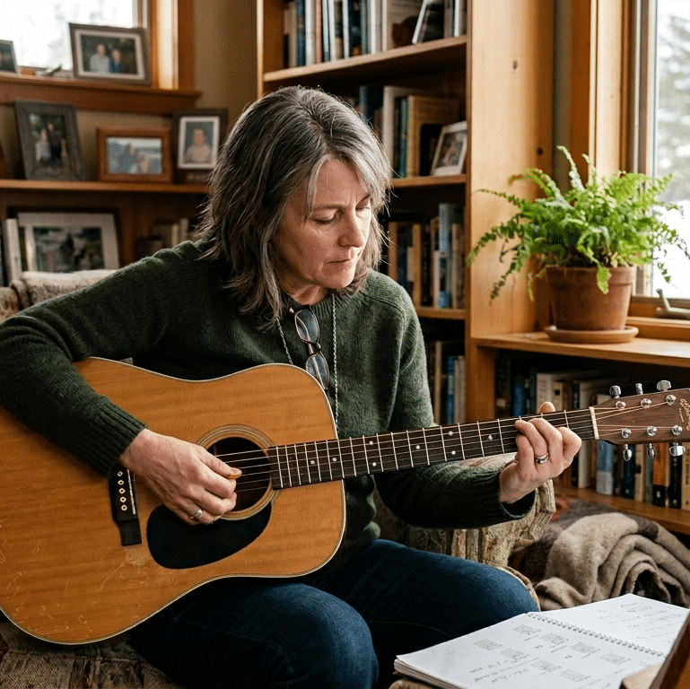 woman playing guitar edited
